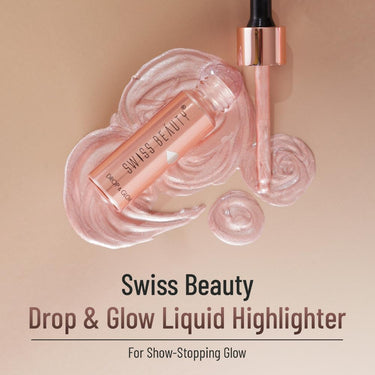 Swiss Beauty Drop & Glow Liquid Highlighter For Face Makeup | Illuminating Liquid Highlighter With Dewy Finish | Shade -Metal, 18ml